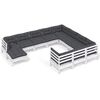 vidaXL Muebles de jard&iacute;n 11 pzas y cojines blanco madera de pino