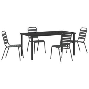 vidaXL Conjunto de Comedor de Jard&iacute;n 5 pcs Antracita