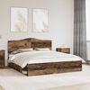 vidaXL Estructura de cama con cabecera Madera vieja 200 x 200 cm