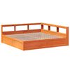 vidaXL Cama con estanter&iacute;a sin colch&oacute;n madera maciza marr&oacute;n 180x200cm