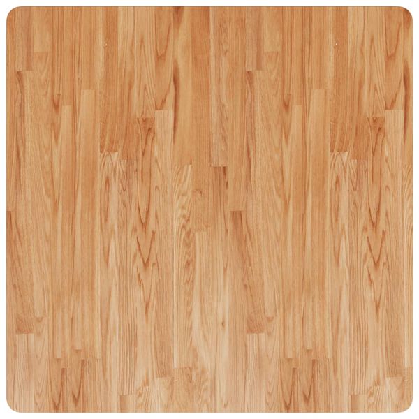vidaXL Tablero de mesa cuadrada madera roble marr&oacute;n claro 80x80x4 cm