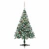 vidaXL &Aacute;rbol de navidad glaseado con LEDs, bolas y pi&ntilde;as 150 cm