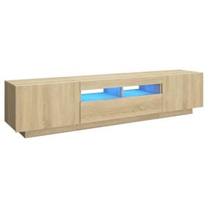 vidaXL Armario TV con luces LED color roble Sonoma 180x35x40 cm