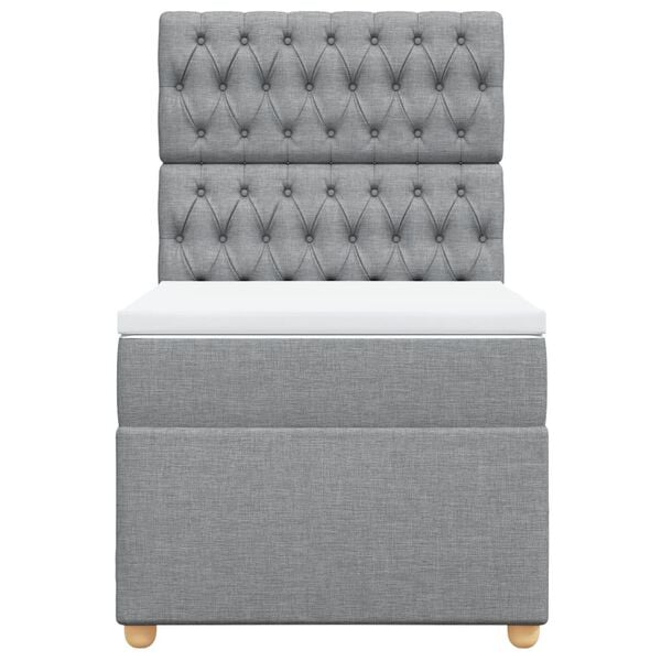 vidaXL Cama box spring con colch&oacute;n tela gris claro 80x200 cm