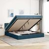 vidaXL Estructura de cama otomana con colch&oacute;n azul oscuro 200x200 cm