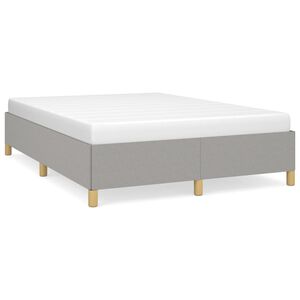 vidaXL Estructura de cama doble sin colch&oacute;n tela gris claro 135x190 cm