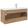 vidaXL Mueble para lavabo con lavabo integrado y grifo roble artesanal