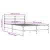 vidaXL Estructura cama madera ingenier&iacute;a metal roble ahumado 135x190cm