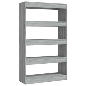 vidaXL Estanter&iacute;a/divisor madera ingenier&iacute;a gris Sonoma 80x30x135 cm