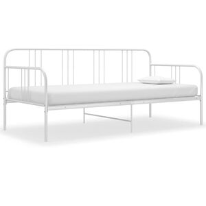 vidaXL Estructura de sof&aacute; cama sin colch&oacute;n metal blanco 90x200 cm