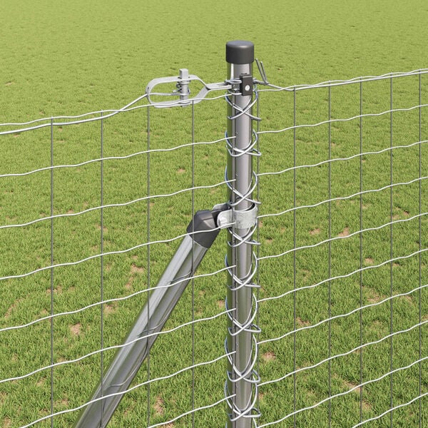 vidaXL Poste de cerca Otro 26 pcs Gris 3,2 x 3,2 x 170 cm Acero