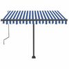 vidaXL Toldo manual retr&aacute;ctil con LED azul y blanco 350x250 cm