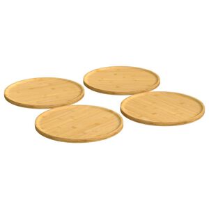 vidaXL Platos para pizza 4 uds bamb&uacute; &Oslash;32x1,5 cm