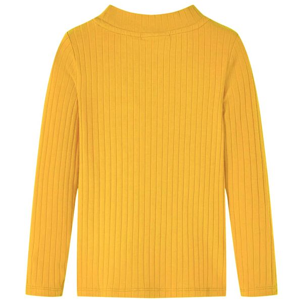 Camiseta infantil manga larga de punto el&aacute;stico ocre oscuro 104