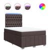 vidaXL Cama box spring con colch&oacute;n tela marr&oacute;n oscuro 120x200 cm