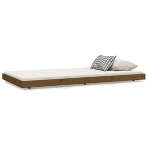 vidaXL Estructura de cama madera maciza pino marr&oacute;n miel 100x200 cm