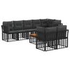 vidaXL Conjunto de sof&aacute;s de exterior 9 uds. Negro y Gris oscuro