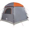 vidaXL Tienda familiar Igloo para 6 personas impermeable gris naranja