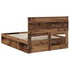 vidaXL Estructura de cama con cabecera Madera vieja 140 x 190 cm
