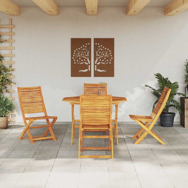 vidaXL Conjunto de Comedor de Jard&iacute;n 5 pcs Marr&oacute;n