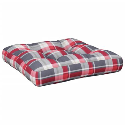 vidaXL Cojín para sofá sofá de palets tela a cuadros rojo 50x50x12 cm