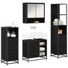 vidaXL Juego de muebles de ba&ntilde;o 4 pcs Roble Negro Madera de ingenier&iacute;a