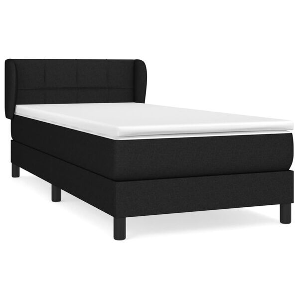 vidaXL Cama box spring con colch&oacute;n tela negro 80x200 cm