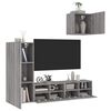 vidaXL Muebles de TV de pared 4 pzas madera de ingenier&iacute;a gris Sonoma