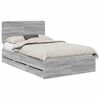 vidaXL Estructura de cama Gris Sonoma 120 x 190 cm Madera Ingenieril