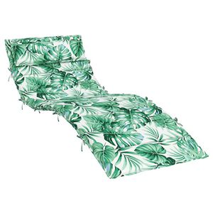 vidaXL Coj&iacute;n de tumbona de tela Oxford estampado de hojas 180x60x4 cm