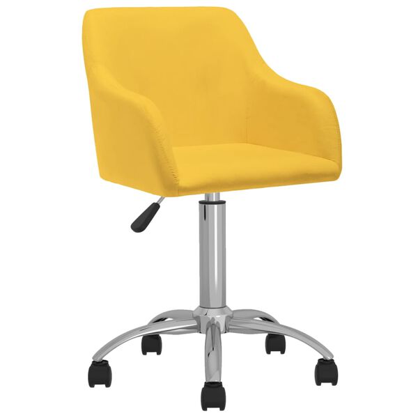 vidaXL Sillas de comedor giratorias 6 unidades tela amarillo