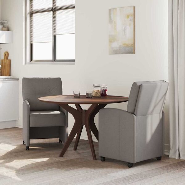 vidaXL Sillas de Comedor con Ruedas 2 pcs Taupé 57 x 67 x 95 cm tela