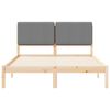 vidaXL Estructura de Cama con Cabecera Tapizada Gris Claro