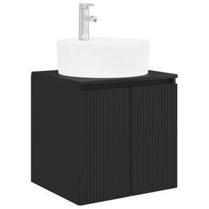 vidaXL Vanidad con Lavabo de Pared Negro 49,5 x 44,5 x 65 cm