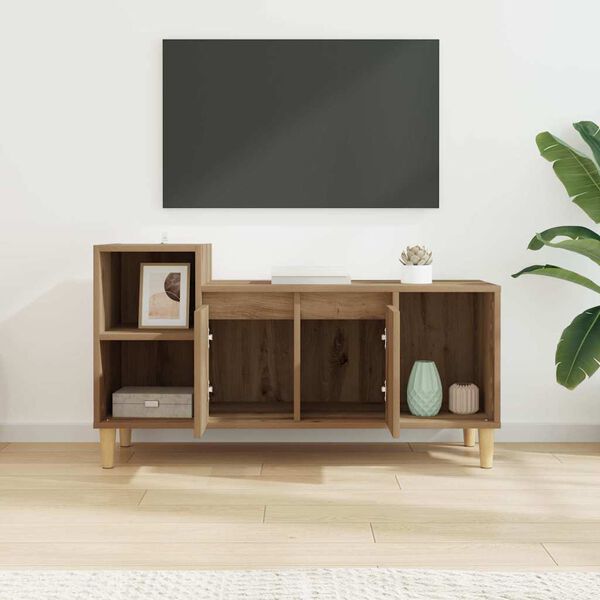 vidaXL Gabinete de TV Roble artesanal 100 x 35 x 55 cm