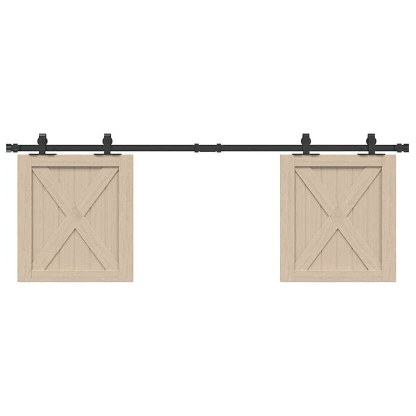 vidaXL Kit de puerta corredera de armario acero carbono 152 cm