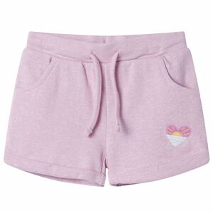 Pantalones cortos infantiles con cord&oacute;n color lila mixto 128