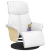 vidaXL Sill&oacute;n reclinable masaje con reposapi&eacute;s cuero sint&eacute;tico blanco