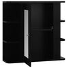 vidaXL Armario de ba&ntilde;o con espejo negro 66x17x63 cm MDF