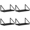 vidaXL Estanter&iacute;as de pared 4 uds. Roble Negro 30 x 16 x 15,5 cm