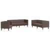 vidaXL Juego de sof&aacute;s Chesterfield 3 piezas cuero sint&eacute;tico marr&oacute;n