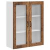 vidaXL Armario de vidrio para pared PORTO Madera envejecida