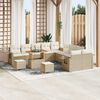 vidaXL Conjunto de sof&aacute; de jard&iacute;n 13 pcs Beige rat&aacute;n sint&eacute;tico