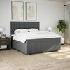 vidaXL Cama box spring con colch&oacute;n tela gris oscuro 180x200 cm
