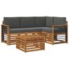 vidaXL Conjunto de sof&aacute;s de exterior 5 uds. Natural y Antracita