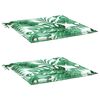 vidaXL Cojines de silla 2 uds tela estampado de hojas 40x40x4 cm