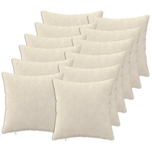 vidaXL Coj&iacute;n decorativo 12 uds. HEERLEN Crema 40 x 40 cm