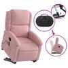 vidaXL Sillón reclinable de masaje elevable terciopelo rosa