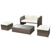 vidaXL Set muebles de jardín 4 piezas y cojines ratán sintético marrón