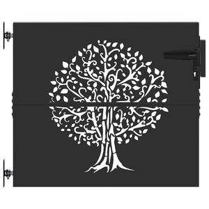 vidaXL Puerta de jard&iacute;n 85 x 100 cm Negro Con cerradura